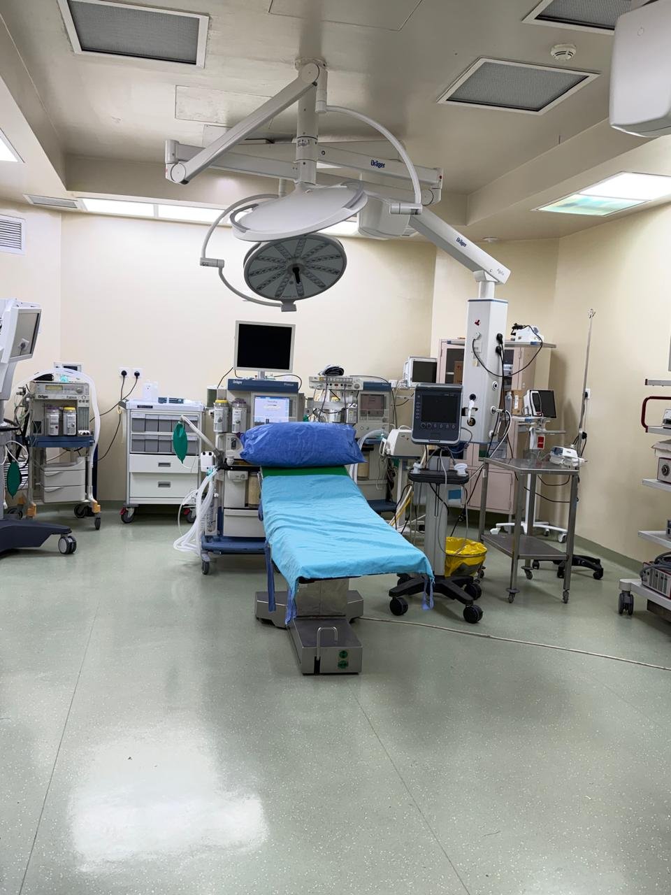 Laser hemorrhoid treatment room at our clinic in Jordan