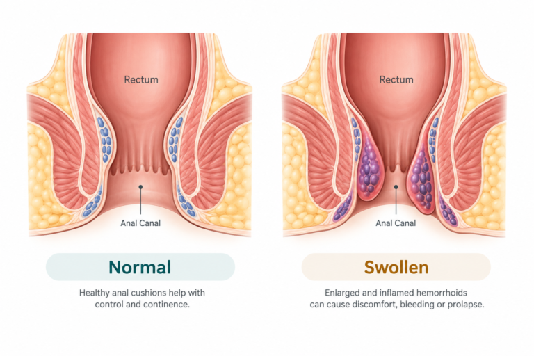 Normal vs swollen piles